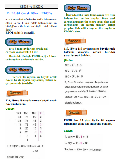 8.Sınıf-Matematik-Ebob ve Ekok